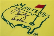 Palmer, Nicklaus & Player 'Big Three' Signed Undated Masters Tournament Embroidered Flag JSA ALOA