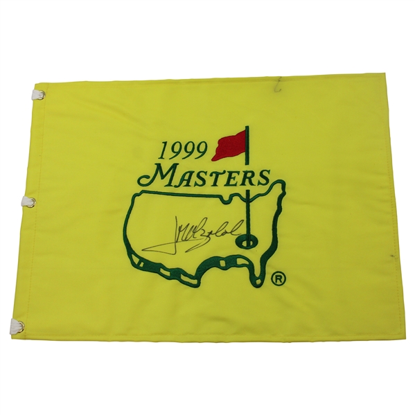 Jose Maria Olazabal Signed 1999 Masters Tournament Embroidered Flag JSA ALOA