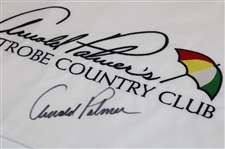 Arnold Palmer Signed Latrobe Country Club Embroidered Flag JSA ALOA