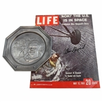 Alan Shepard Signed May 12, 1961 Life Magazine, & Pewter Plate