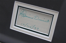 Francis Ouimet Signed 1949 Index Card w/Photo Display JSA ALOA