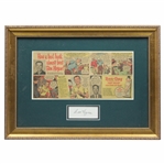 Ben Hogan Signed Cut w/Cartoon Ad Framed Display JSA ALOA