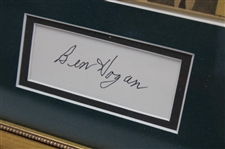 Ben Hogan Signed Cut w/Cartoon Ad Framed Display JSA ALOA