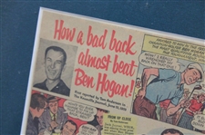 Ben Hogan Signed Cut w/Cartoon Ad Framed Display JSA ALOA