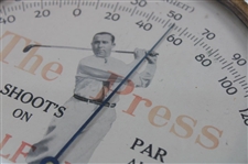 Walter Hagen 'The Press Golf Shoot's Par An All Golf News' Thermometer by Lakeside Mfg. Co. Chicago