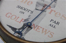 Walter Hagen 'The Press Golf Shoot's Par An All Golf News' Thermometer by Lakeside Mfg. Co. Chicago