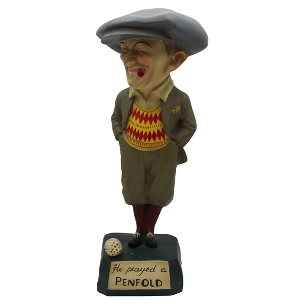 c.1930s Large Penfold Man Statue w/Tee & Base - Good Condition
