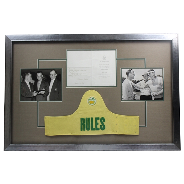 1946 Augusta National Golf Club Masters Invitation, Photo & Rules Display 