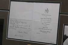 1946 Augusta National Golf Club Masters Invitation, Photo & Rules Display 