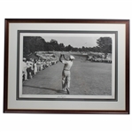 Ben Hogan Signed 1 Iron Shot at The 1950 US Open at Merion Poster - Framed JSA ALOA