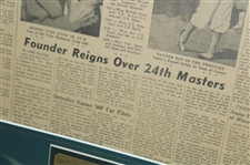 1960 Golf's Great Bobby Jones Detroit News Article - Framed