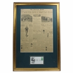 1930 Detroit News Article w/Bobby Jones First Day of issue Display 