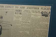 1934 Bobby Jones Detroit News Article Framed Display