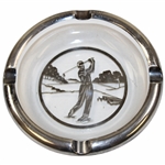 Post Swing Golfer Overlay Glass Ash Tray