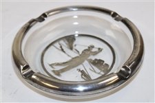Post Swing Golfer Overlay Glass Ash Tray