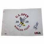 Bryson Dechambeau Signed 2020 US Open At Winged Foot Embroidered Flag JSA ALOA