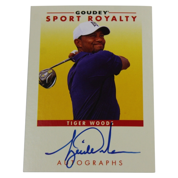 Tiger Woods Signed 2017 Upper Deck Goudey Sport Royalty Card