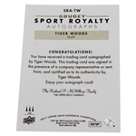Tiger Woods Signed 2017 Upper Deck Goudey Sport Royalty Card