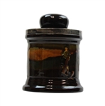 Royal Doulton Tobacco Golf Theme Humidor w/ Sterling Silver Brim