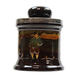 Royal Doulton Tobacco Golf Theme Humidor w/ Sterling Silver Brim