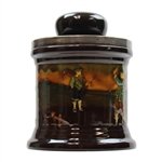 Royal Doulton Tobacco Golf Theme Humidor w/ Sterling Silver Brim