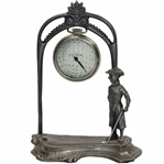 Golfer Pocket Watch Stand With Mesh Ball Display Watch