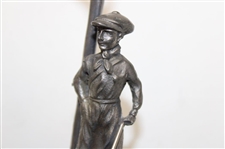 Golfer Pocket Watch Stand With Mesh Ball Display Watch