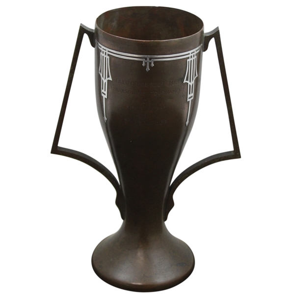 1921 California Golf Club Sterling On Bronze Thanksgiving Day Trophy