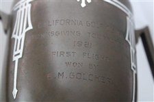 1921 California Golf Club Sterling On Bronze Thanksgiving Day Trophy