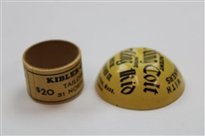 Pair Of Very Uncommon Golf Tees. Celluloid Dome Tee And Circular Collar Paper Tee