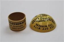 Pair Of Very Uncommon Golf Tees. Celluloid Dome Tee And Circular Collar Paper Tee