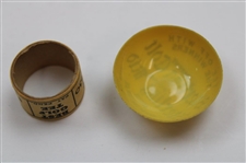 Pair Of Very Uncommon Golf Tees. Celluloid Dome Tee And Circular Collar Paper Tee