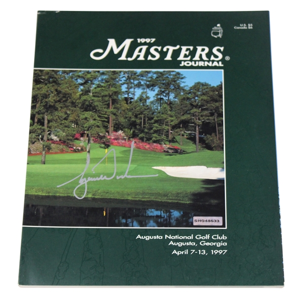 Tiger Woods Signed 1997 Masters Tournament Journal UDA #SHO048633