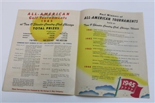 1945 Tam O Shanter All-American Golf Tournaments Program w/ Advertisement - Byron Nelson 10th of 11 Wins