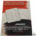 1945 Tam O Shanter All-American Golf Tournaments Program w/ Advertisement - Byron Nelson 10th of 11 Wins