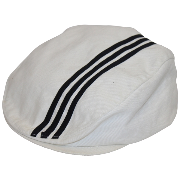 Payne Stewart Personally Owned Adidas White w/Black Stripes Golf Hat - Brad Bryant Collection