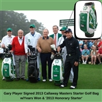 Gary Player Signed 2013 Callaway Masters Starter Golf Bag w/Years Won & '2013 Honorary Starter' JSA ALOA