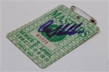 Craig Stadler Signed 1982 Masters Tournament SERIES Badge #09321 JSA ALOA