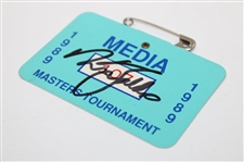 Nick Faldo Signed 1989 Masters Tournament Media Badge #107 JSA ALOA
