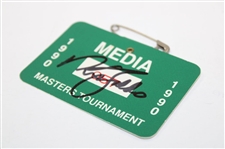 Nick Faldo Signed 1990 Masters Tournament Media Badge #057 JSA ALOA