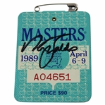 Nick Faldo Signed 1989 Masters Tournament SERIES Badge #A04651 JSA ALOA