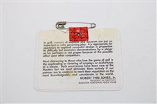 Bernhard Langer Signed 1993 Masters Tournament SERIES Badge #X13880 JSA ALOA