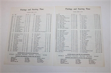1985 Masters Tournament Official Scorecard w/Thursday, Saturday & Sunday Pairing Sheets