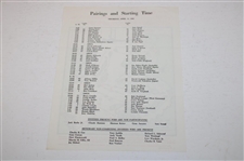 1985 Masters Tournament Official Scorecard w/Thursday, Saturday & Sunday Pairing Sheets