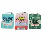 Nick Faldo Signed 1989, 1990, & 1996 Masters Tournament SERIES Badges JSA ALOA