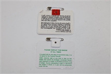 Bernhard Langer Signed 1985 & 1993 Masters Tournament Badges JSA ALOA