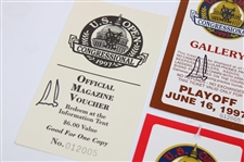 Ernie Els Signed 1997 US Open at Congressional Ticket Set JSA ALOA