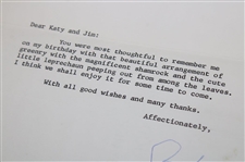 Bobby Jones Signed 1967 Typed Letter with Birthday Appreciation Content JSA ALOA