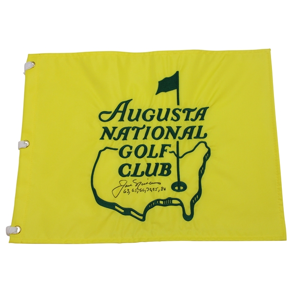 Jack Nicklaus Signed Augusta National GC Members Only Flag w/Years Won Notation JSA ALOA
