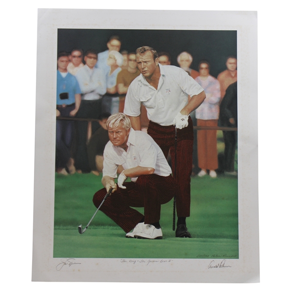 Arnold Palmer & Jack Nicklaus Signed Ltd Ed The King & The Golden Bear II Helen Rundell Print 247/500 JSA ALOA